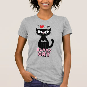 Personalised I Love My Black Cat T-Shirt