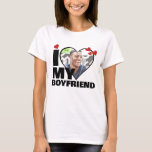 Personalised I Love My Boyfriend Heart Photo T-Shirt<br><div class="desc">Custom Personalised One Of A Kind Photo Heart shirts from Ricaso - Love heart Photo Template Design .. simply add your own photograph to this great custom t-shirt with bold I LOVE MY BOYFRIEND (insert your own text or leave as is) .. easy to personalise .. customisable photo templates tees...</div>