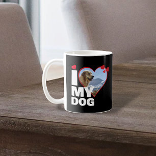 Personalised I Love My Dog Heart Photo Coffee Mug