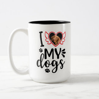 Personalised I Love My Dog Photo T-Shirt Two-Tone Coffee Mug