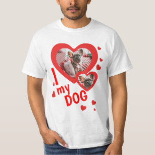 Personalised I love my dog photo text T-Shirt