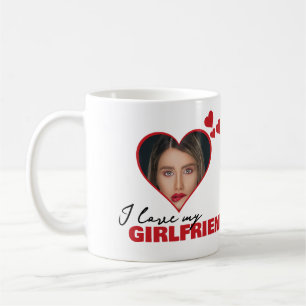 Personalised I Love My Girlfriend Heart Photo Coffee Mug