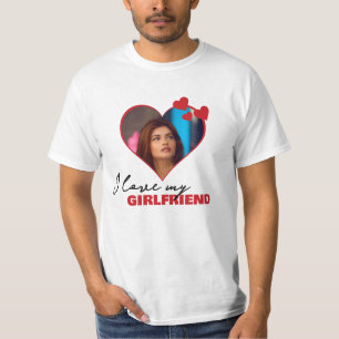 Personalised I Love My Girlfriend Heart Photo T-Shirt