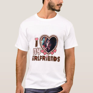 Personalised I Love My Girlfriend With CustomPhoto T-Shirt