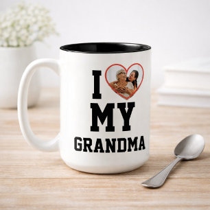 Personalised I Love My Grandma Photo Two-Tone Coffee Mug