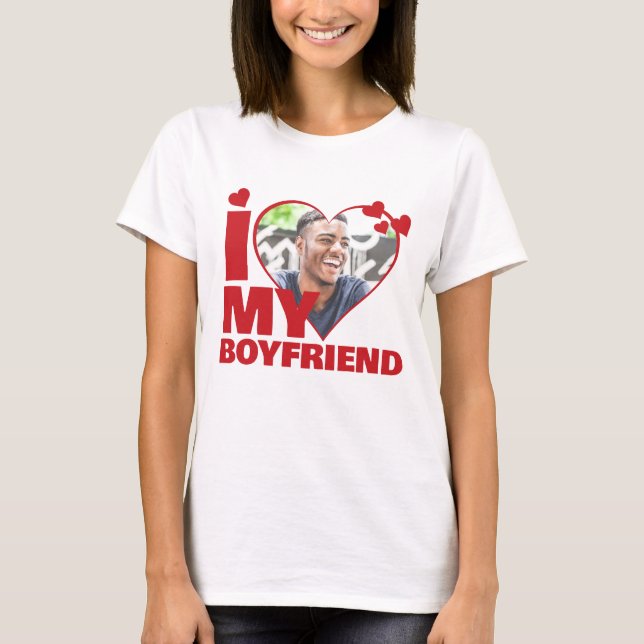 Personalised I Love My - Heart Photo T-Shirt (Front)