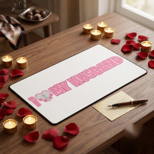 Personalised I Love My Husband – Add Husband Photo Desk Mat