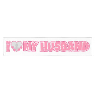Personalised I Love My Husband – Add Husband Photo Short Table Runner