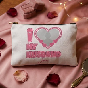 Personalised I Love My Husband – Add Photo & Name Accessory Pouch