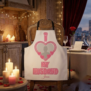 Personalised I Love My Husband – Add Photo & Name Apron