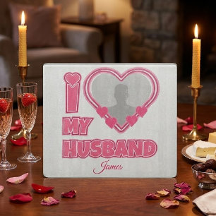 Personalised I Love My Husband – Add Photo & Name Cutting Board