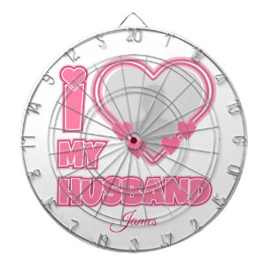 Personalised I Love My Husband – Add Photo & Name Dartboard