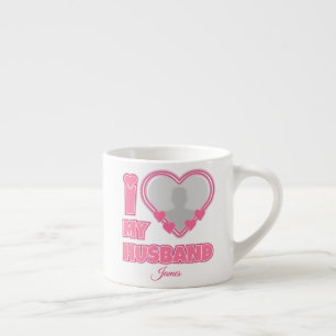 Personalised I Love My Husband – Add Photo & Name Espresso Cup