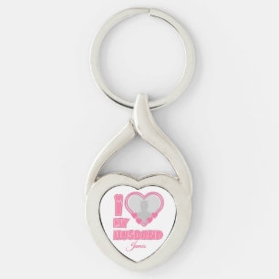 Personalised I Love My Husband – Add Photo & Name Key Ring