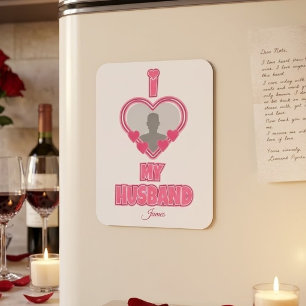 Personalised I Love My Husband – Add Photo & Name Magnet