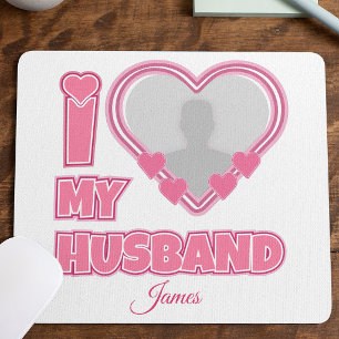 Personalised I Love My Husband – Add Photo & Name Mouse Mat