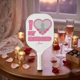Personalised I Love My Husband – Add Photo & Name Pickleball Paddle