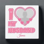 Personalised I Love My Husband – Add Photo & Name Plaque<br><div class="desc">Find awesome, funny, and delightfully crazy gifts that perfectly capture your love! Whether you're hunting for romantic gift for wife ideas, best Valentine's gifts for her, meaningful wedding anniversary gifts for wife, or best Christmas gifts for wife, our unique designs add a playful twist. Surprise her with psychotically cute (in...</div>