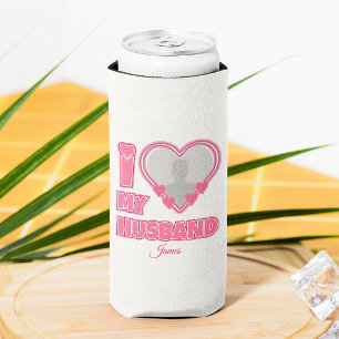 Personalised I Love My Husband – Add Photo & Name Seltzer Can Cooler