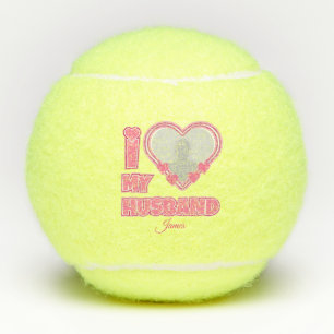 Personalised I Love My Husband – Add Photo & Name Tennis Balls