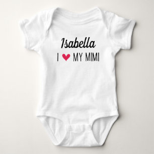 Personalised I Love My Mimi Baby Bodysuit