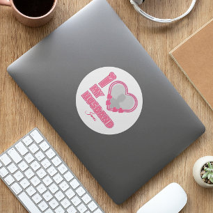 Personalised I Love My Wife – Add Name & Photo Classic Round Sticker