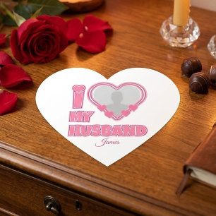 Personalised I Love My Wife – Add Name & Photo Heart Sticker