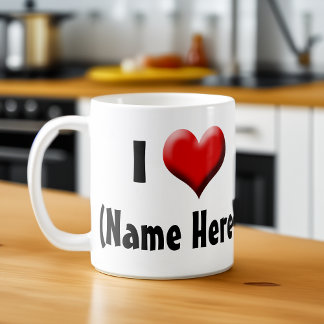 Personalised I Love... Name Valentine's Day Coffee Mug