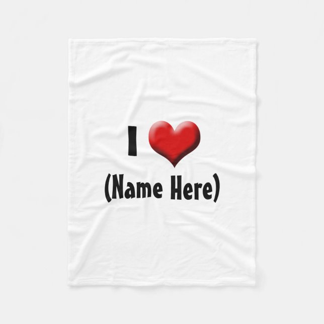 Personalised I Love... Name Valentine's Day Fleece Blanket (Front)