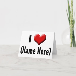 Personalised I Love... Name Valentine's Day Holiday Card