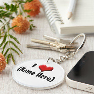 Personalised I Love... Name Valentine's Day Key Ring
