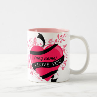 Personalised I Love You (any name) Two-Tone Coffee Mug