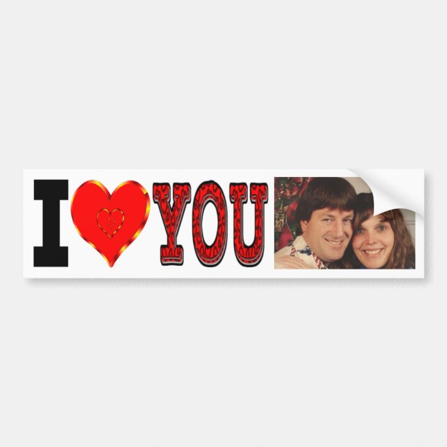 Personalised I Love You Bumper Sticker (Front)