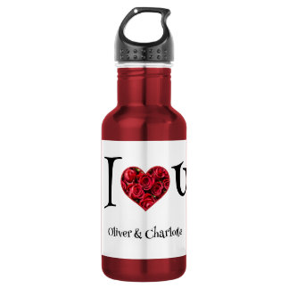 Personalised I Love You Couple Names 532 Ml Water Bottle