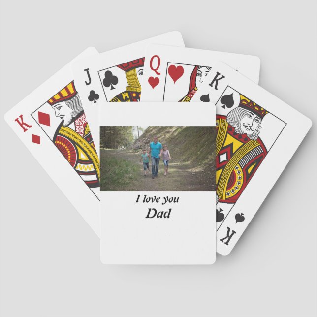 Personalised I Love you Dad Photo  Playing Cards (Back)