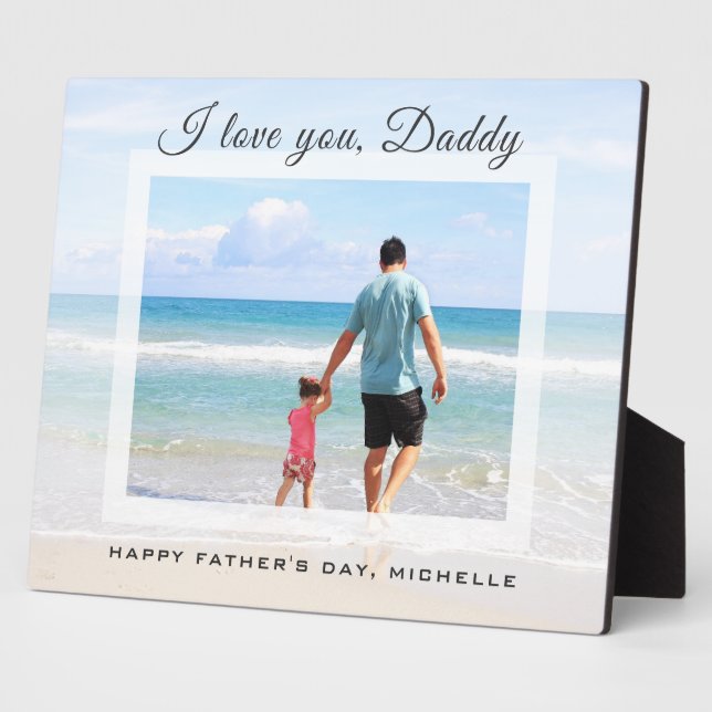 Personalised I Love You Daddy Custom Photo Plaque (Side)