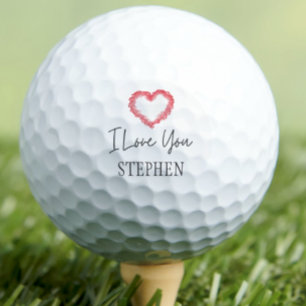 Personalised "I Love You" Gift for Him Valentine Golf Balls