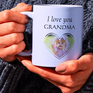 Personalised I love you Grandma Kids Photo Name Coffee Mug