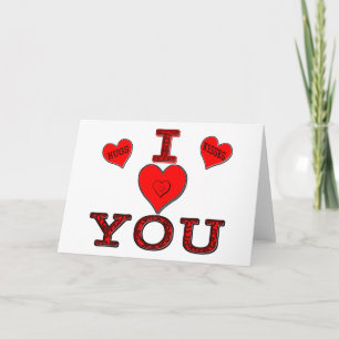 Personalised I Love You Hearts Card