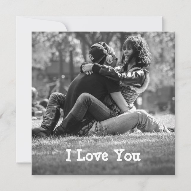 Personalised  "I Love You" Photo Border Card (Front)