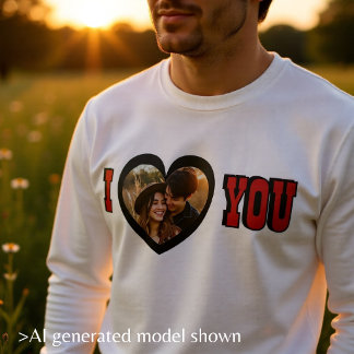 Personalised I Love You Photo Heart Romantic Sweatshirt