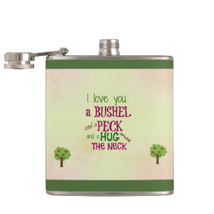 Personalised I love you stainless steel flask