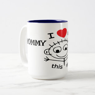 Personalised I Love You This Much Two-Tone Coffee Mug