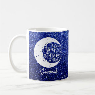 Personalised I love you to the moon & back   Coffee Mug