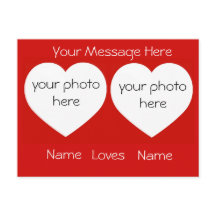 Personalised I Love You with photos Postcard