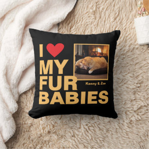 Personalised 'I ❤️ My Fur Babies' Photo Design Cushion