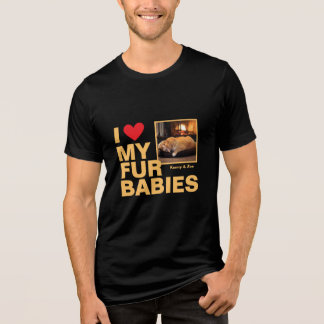 Personalised 'I ❤️ My Fur Babies' Photo Design Tri-Blend Shirt