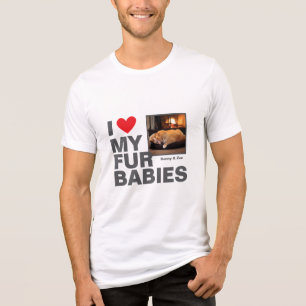 Personalised 'I ❤️ My Fur Babies' Photo Design Tri-Blend Shirt