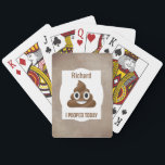 Personalised I Pooped Today Funny Emoticon Playing Cards<br><div class="desc">Just for laughs and it may also be true :)
Personalise with any name or text.</div>