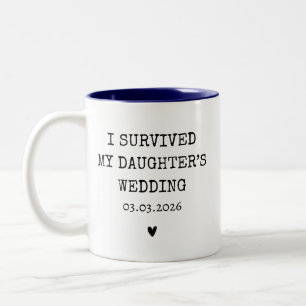 Personalised I Survived My Daughter's Wedding Two-Tone Coffee Mug